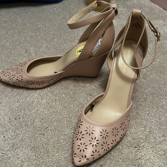 Marc Fisher Shoes - Pale pink wedge heel with ankle strap